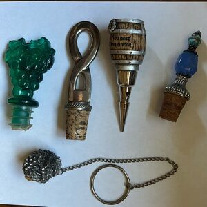 Bottle Wine Stopper Bar Set of 5 Pieces Collection Corkscrew